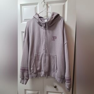 PINK Victoria's Secret Lavender Zip-Up Sweatshirt- Size XXL - EUC